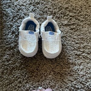 Hey Dude White Lace Eyelet Slip-On Baby Shoes